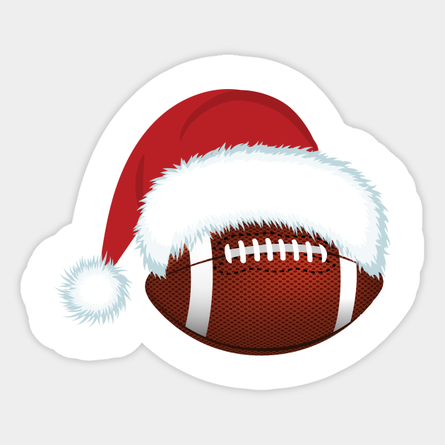 Santa Football Christmas Football Christmas Sticker TeePublic